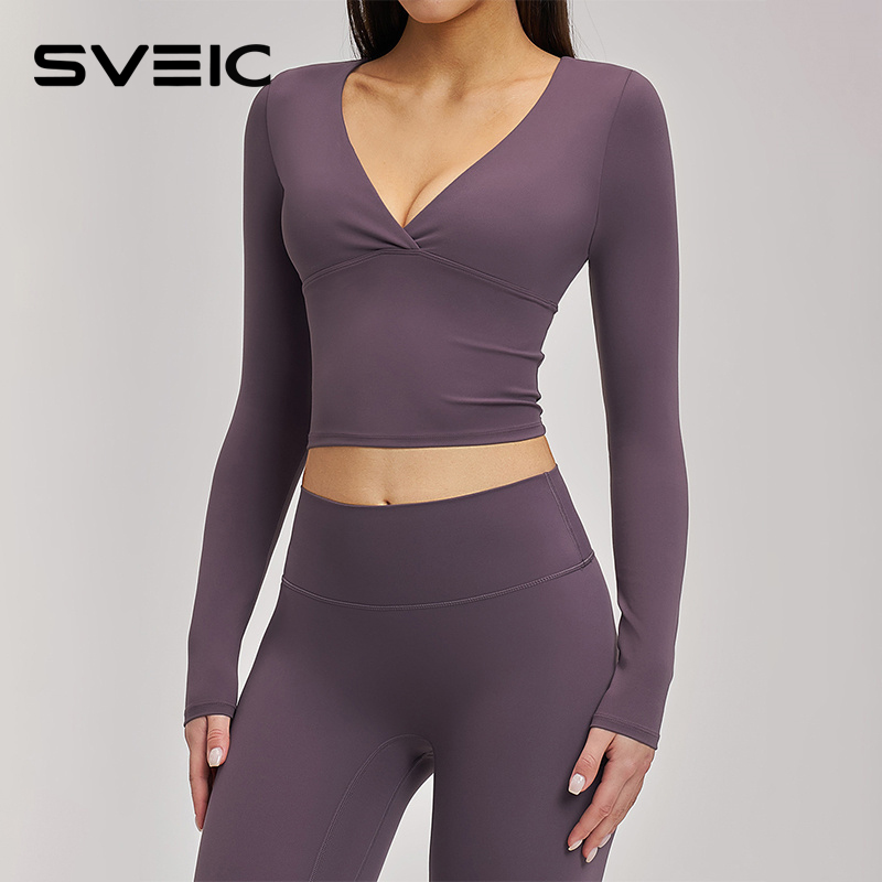 Pilates V Yoga - SVEIC Yoga Long Sleeve V Neck