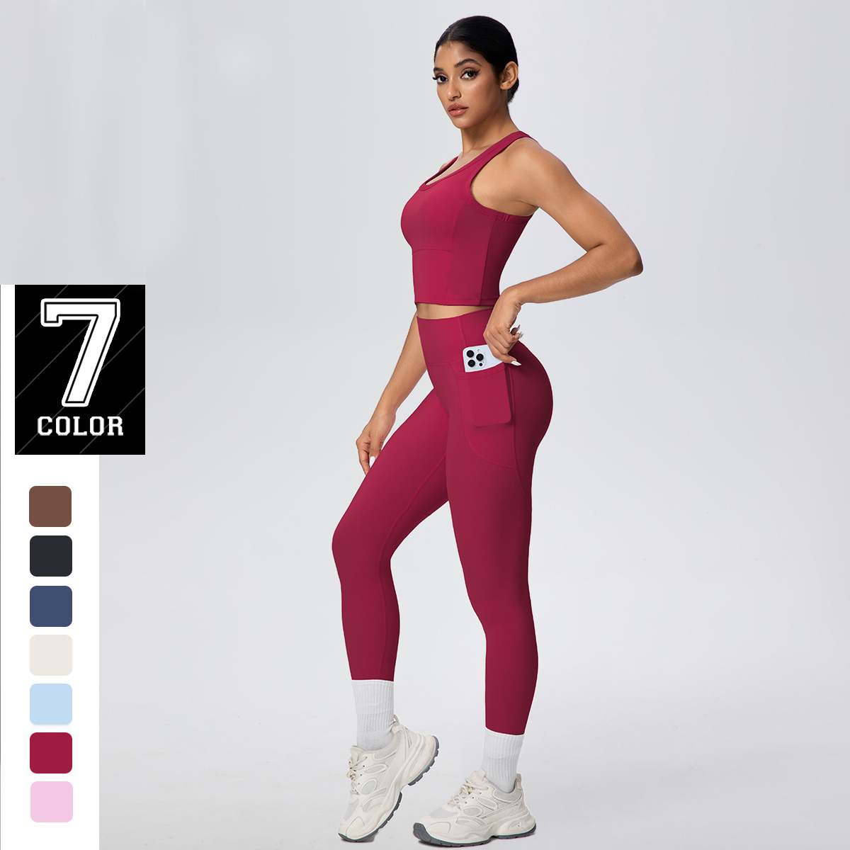 Pilates Yoga Leggings - Sport Leggings Yoga Set Women Solid