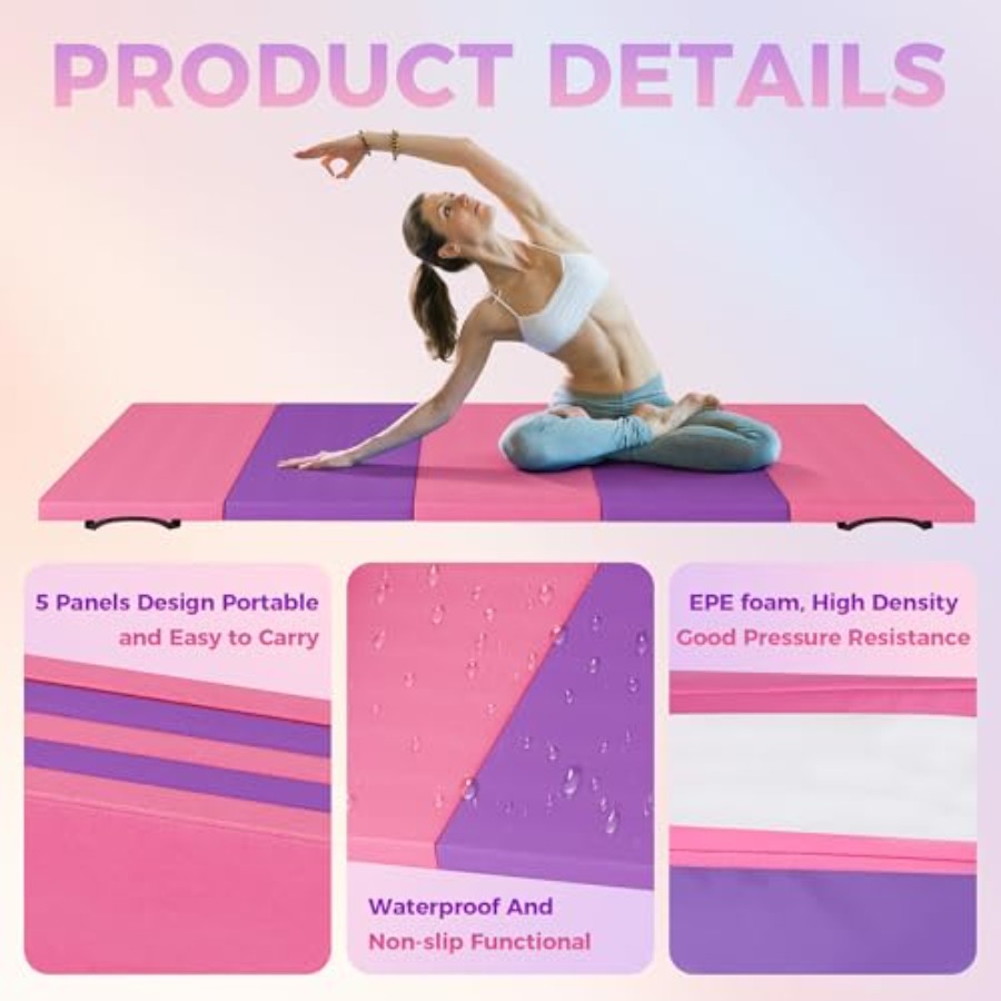 Folding Gymnastics Mat, Exerci - Pilates With Yoga ulasan dan harga