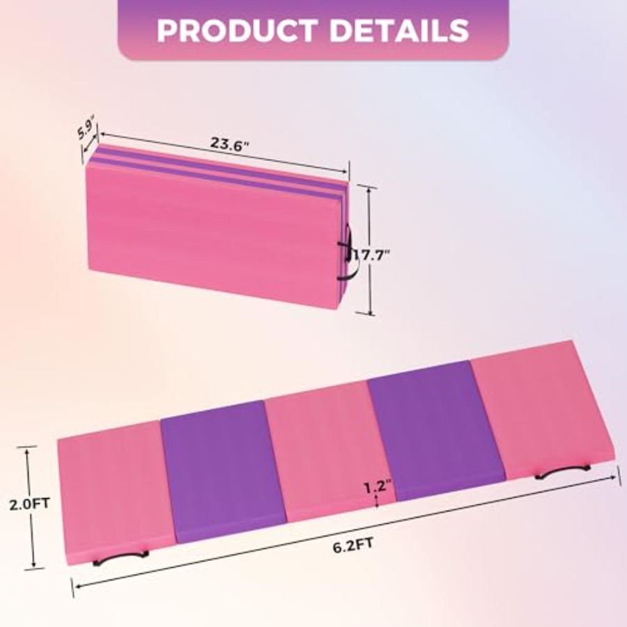 Folding Gymnastics Mat, Exerci - Pilates With Yoga ulasan dan harga
