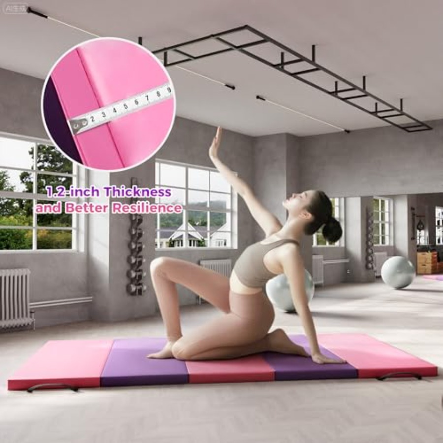 Folding Gymnastics Mat, Exerci - Pilates With Yoga ulasan dan harga