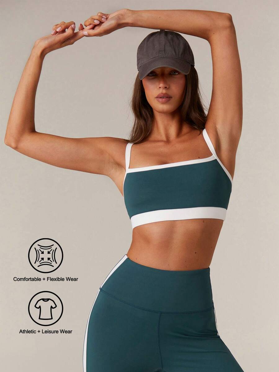 Women Dark Green Contrast Pila - Pilate Yoga Workout ulasan dan harga