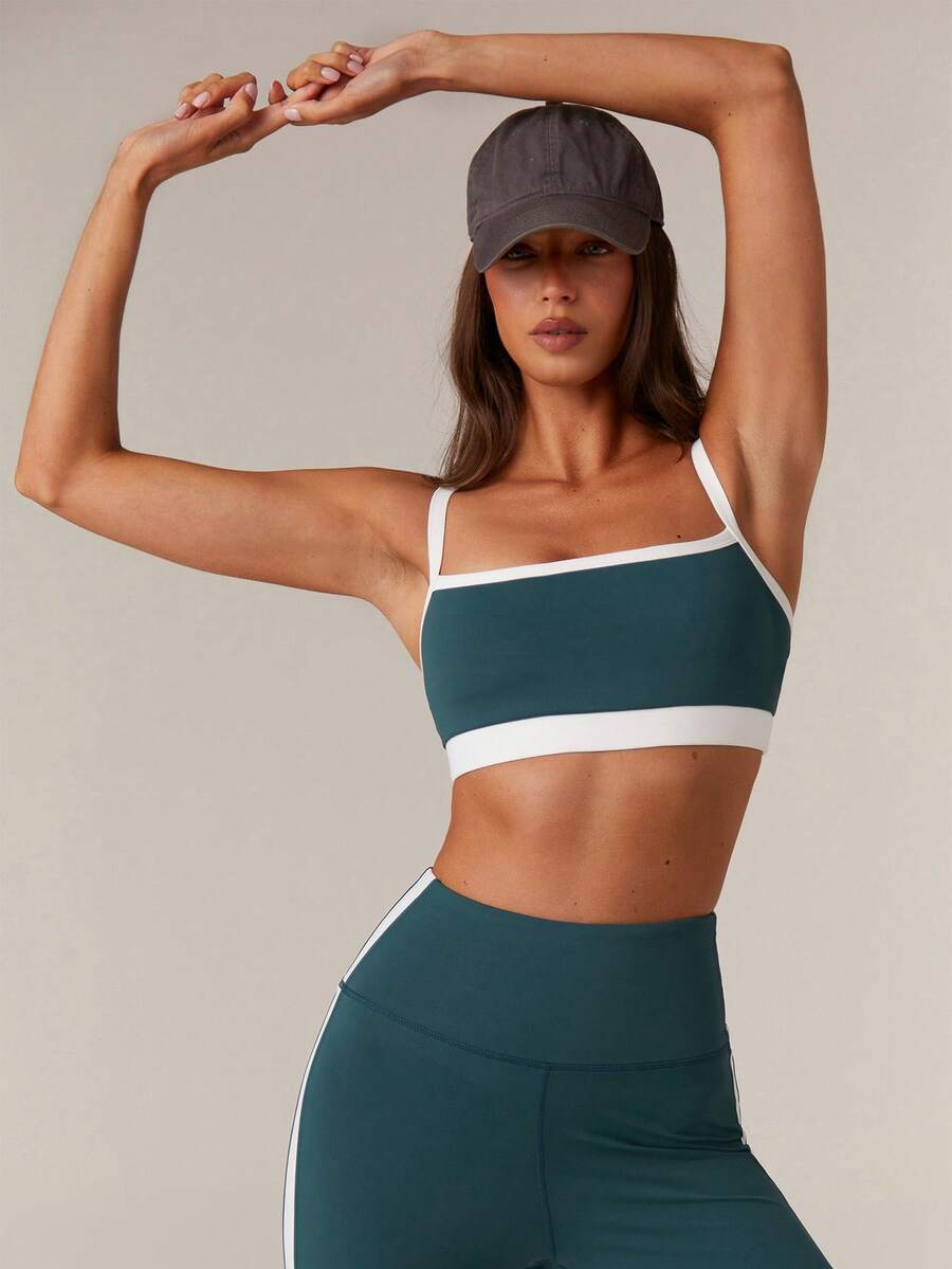 Women Dark Green Contrast Pila - Pilate Yoga Workout ulasan dan harga