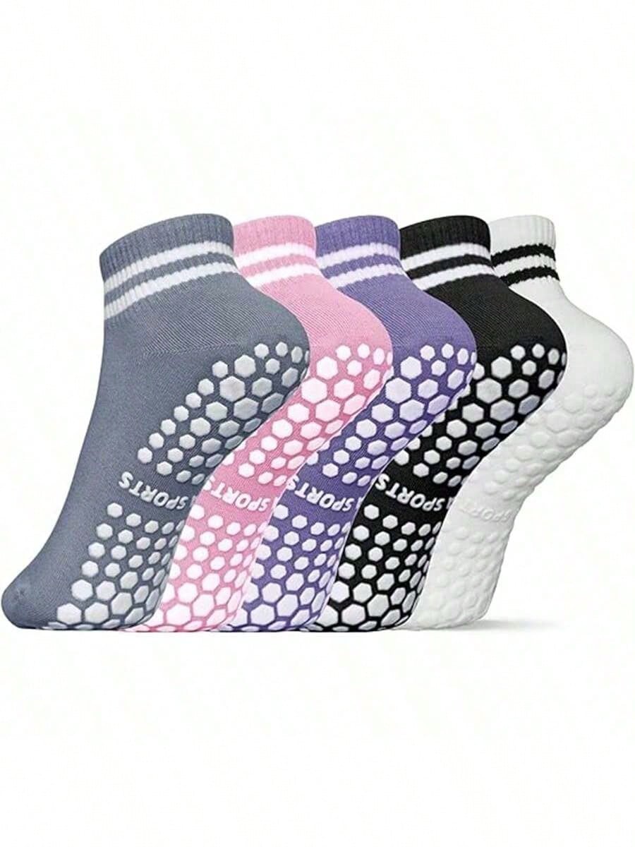 5 Pairs Women Double Stripe No - Pilates With Yoga ulasan dan harga