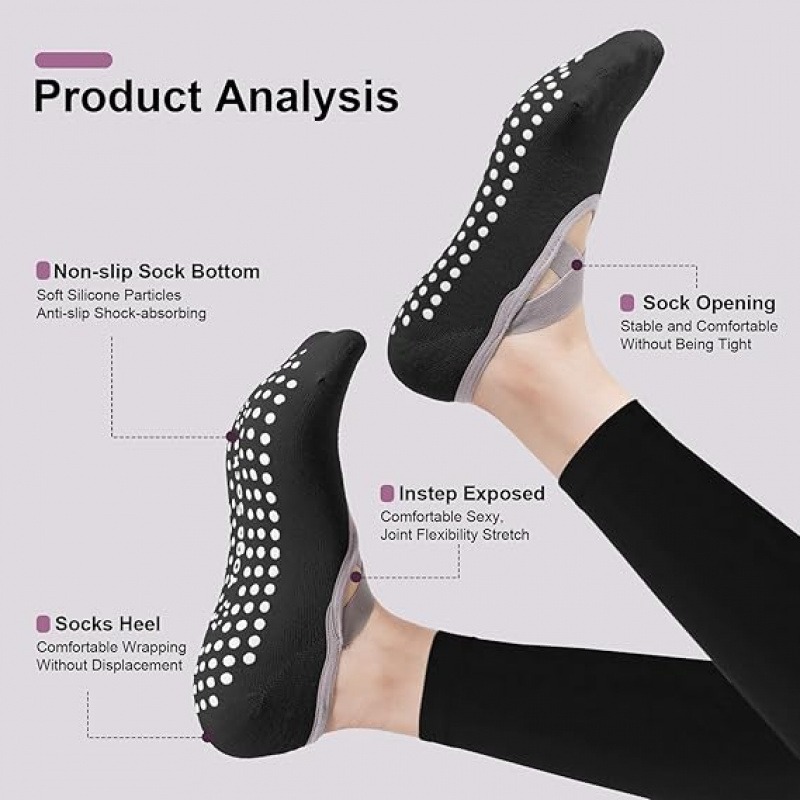 3 Pairs Mixed Color Yoga Socks - Pilates Yoga And Gym ulasan dan harga