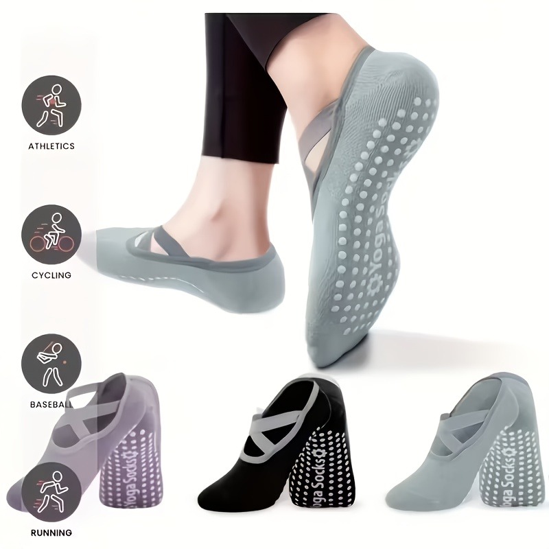 3 Pairs Mixed Color Yoga Socks - Pilates Yoga And Gym ulasan dan harga