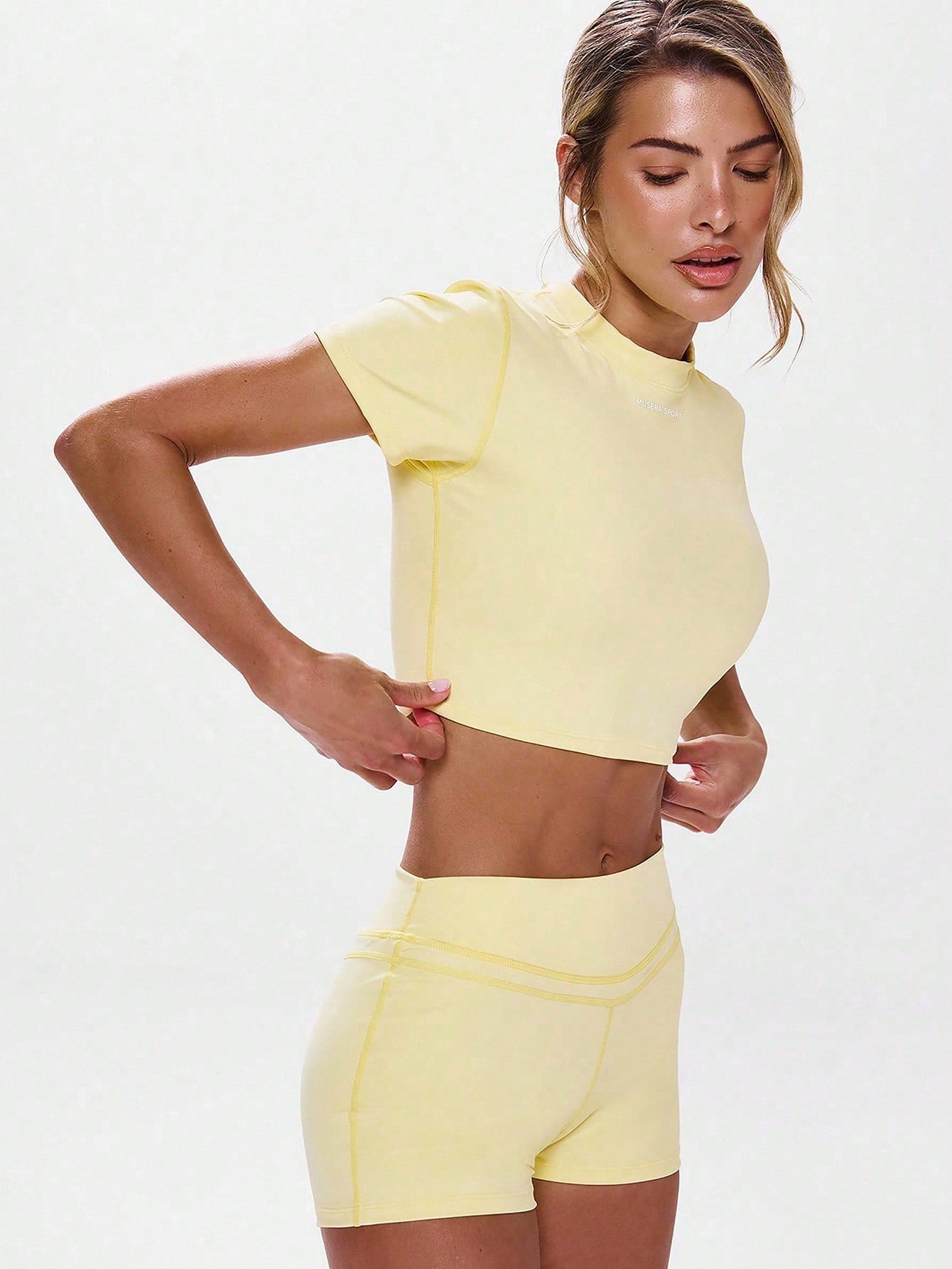 Sport Crew Neck Short Sleeve F - Pilate Yoga Workout ulasan dan harga