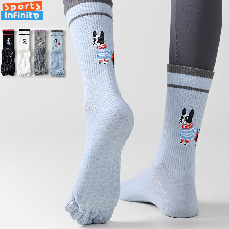 Cute Dog Print Yoga Socks Anti - Pilate Yoga Workout ulasan dan harga