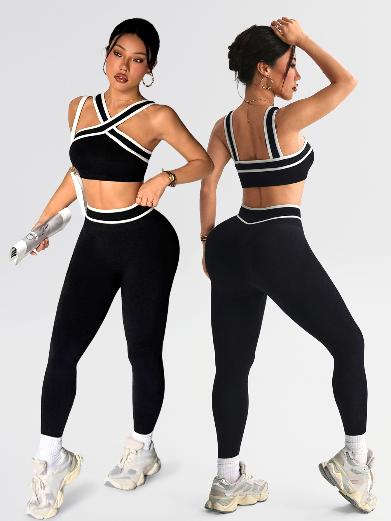 2 pcs Women Seamless Yoga Sets - Pilates Yoga Leggings ulasan dan harga