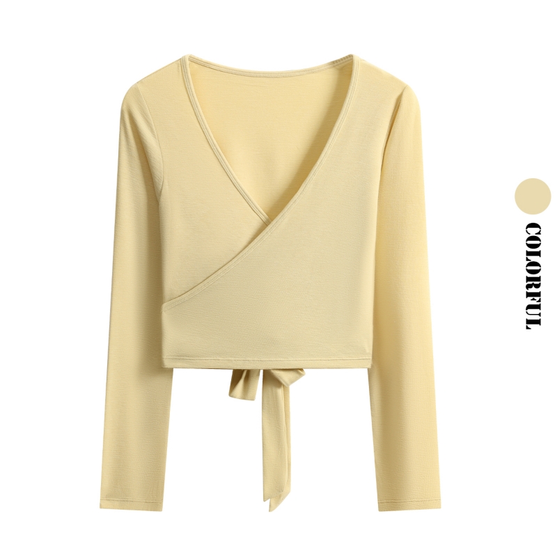 DRUR Long Sleeve Wrap Yoga Top - Pilates V Yoga ulasan dan harga